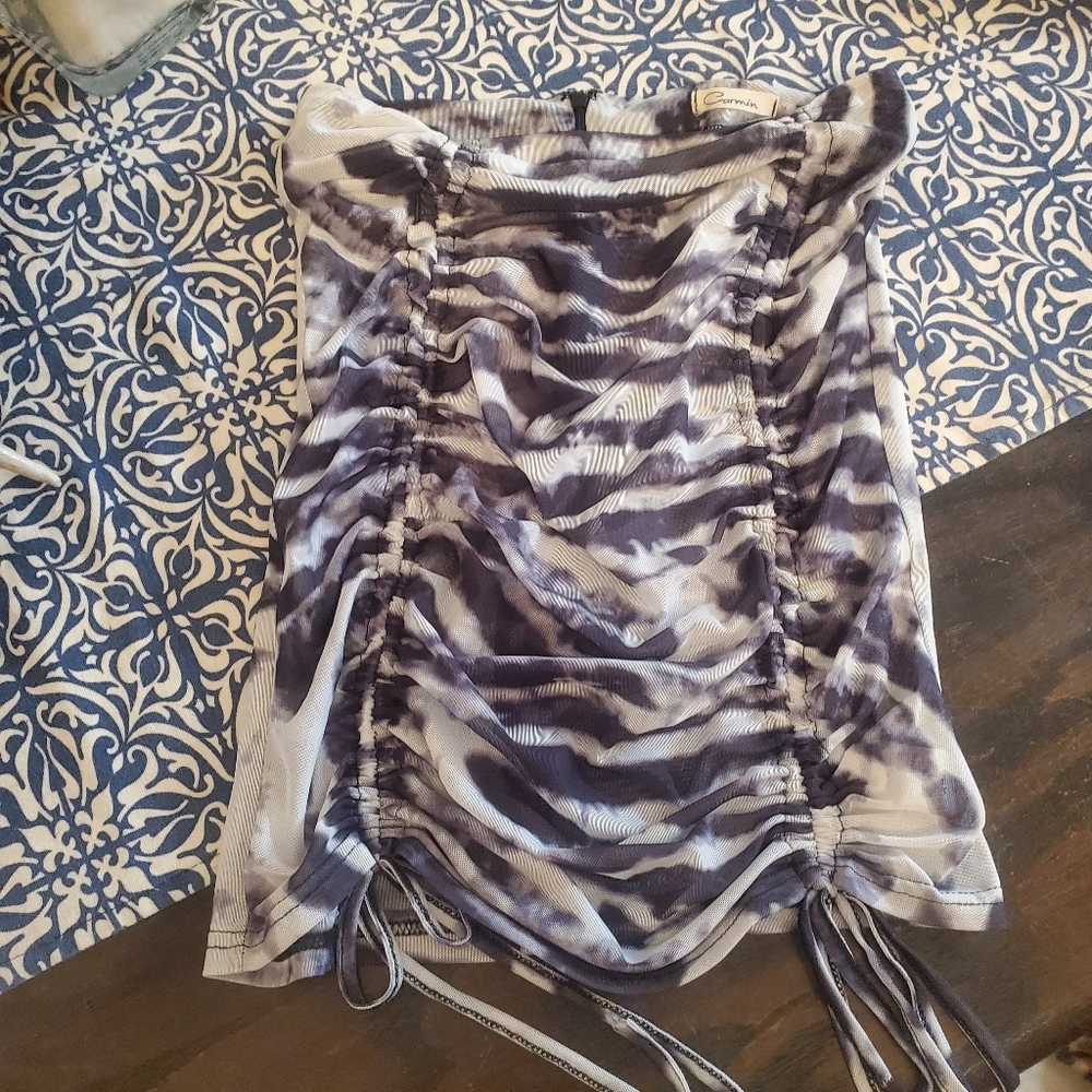 Stylish Zebra Print Ruched Top